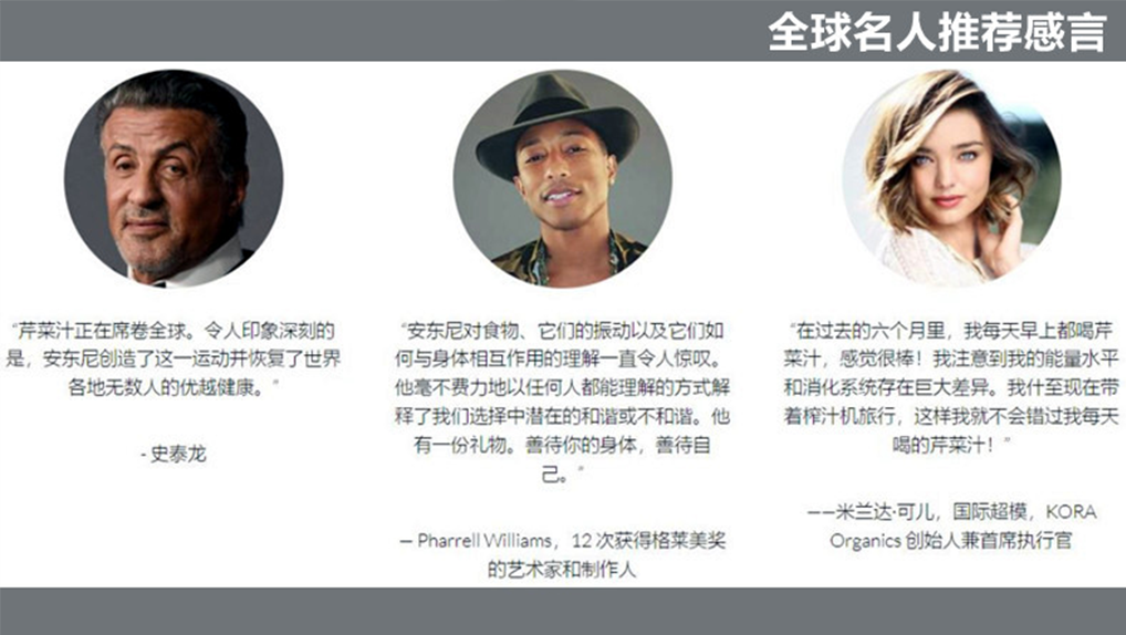 全球名人推荐感言