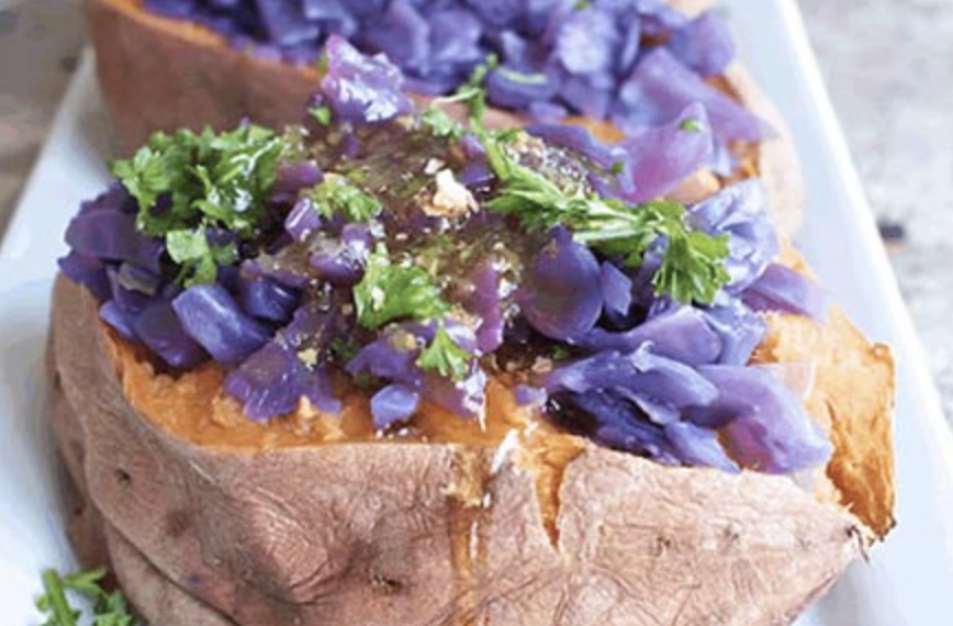 红薯塞焖卷心菜 Sweet potatoes stuffed with braised cabbage