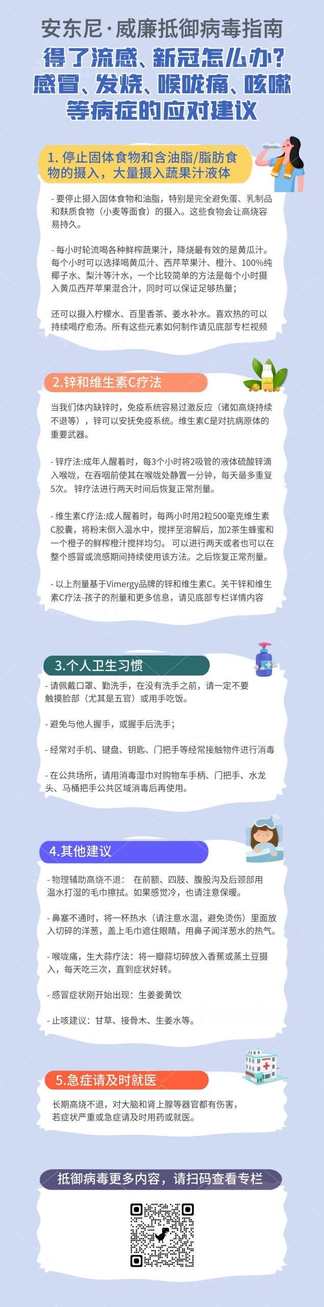流感、新冠、感冒、发烧、喉咙痛、咳嗽等应对之道概述
